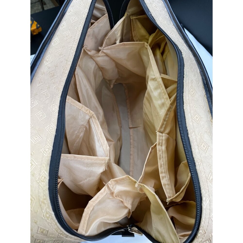 Joy Mangano Women's Tan/Black Carry on Bag/Small Luggage SKU 3747 - Picture 7 of 16